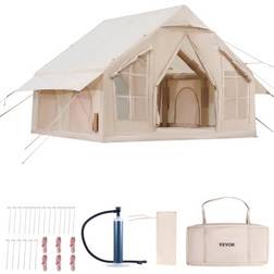 VEVOR Inflatable Tent for Camping 4-6 Person Glamping Tent with Pump Easy Set