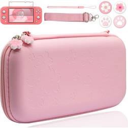 Maxpower Pink Travel Case Accessories For Nintendo Switch Lite