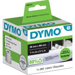 DYMO LabelWriter White 1 Roll x 260 Labels 8.9x3.6cm