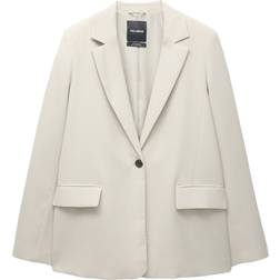 Pull&Bear Tailored Blazer - Ecru