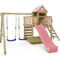 Wickey Wooden Climbing Frame Smart Cave Set Pastel Pink