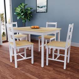 Vida Designs Yorkshire 4 Seater White and Pine Dining Set