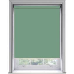 No Drill Basil Thermal Blackout Roller Blind 170cm Drop Green 65cm width x 165cm