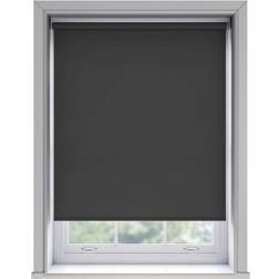 New Edge Blinds No Drill Black Thermal Blackout Roller Blind 170 cm Drop 180 cm