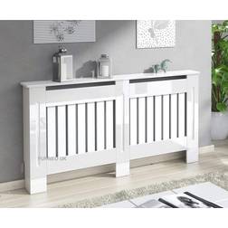 Furneo Modern High Gloss White Radiator Cover Large
