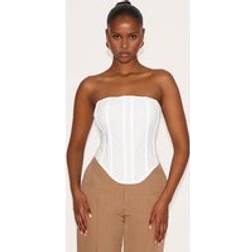 PrettyLittleThing Blend Boned Corset - White