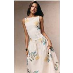 PrettyLittleThing Floral Printed Dropped Waist Midaxi Dress - Yellow