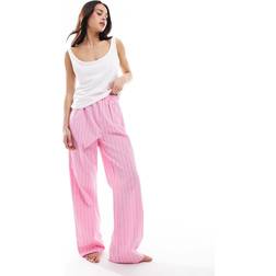 New Look Boxer Wide Leg Trouser And Vest Pyjama Set - Pink Stripe