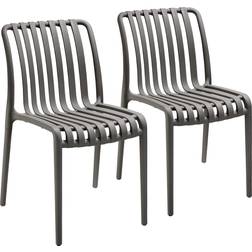 tectake Chairs Alcudia Set of 2 Anthracite Garden Dining Chair