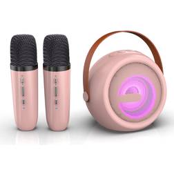 Chronus Kids Karaoke Machine Portable Bluetooth Speaker with 2 Wireless Microphone
