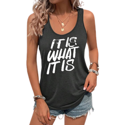 Shein Women'S Sleeveless Tank Top With Printed Slogan