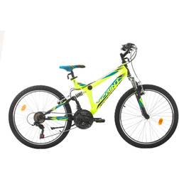 Sprint Element 24 Tums Barncykel Mountainbike Full Fjäder V-Bromsar 18-Växlad Krets Barncykel