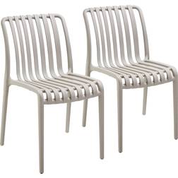 tectake Chairs Alcudia Set of 2 Taupe Garden Dining Chair