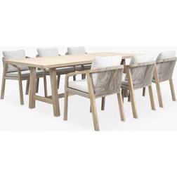 Kettler Cora 6-Seater Garden Table & Chairs Acacia Wood Natural Patio Dining Set