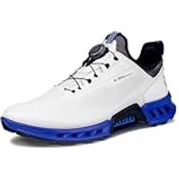 ecco Mens Biom C4 Boa Fastening Waterproof Leather Spikeless Golf Shoes - White/Virtual