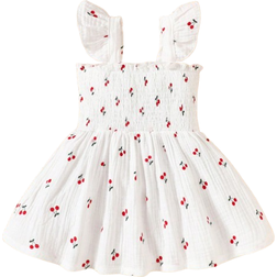 Shein Baby Cherry Print Ruffle Trim Dress