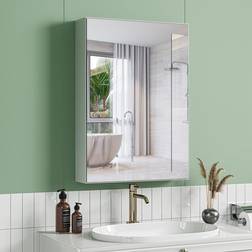 Dripex Single Door Bathroom Mirror Cabinet 50 x 70 x 12 cm