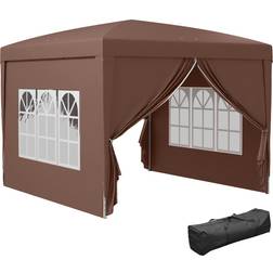 OutSunny Pop Up Gazebo - Coffee 3x3 m