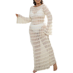 Shein Cottnline Long Sleeve Crochet Jacquard Dress As Cover