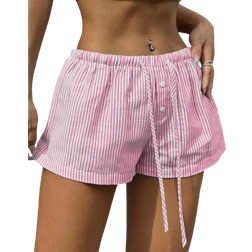 Shein Striped Printed Womens Solid Color Simple Daily Shorts