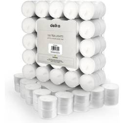 Omnia 4 Hour Tea Light Candles 100 Pack Long Burning Time Candle