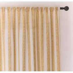 Dunelm Lettie Stripe Slot Top Voile Panel - Ochre