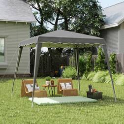 OutSunny Garden Pop Up Gazebo Tent Party 2.5 x 2.5M Grey