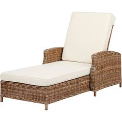 Vila Gotland Solsäng Polyrattan Med Kudde Natur Offwhite
