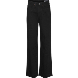 Vero Moda Hög Midja Vida Ben Jeans - Black