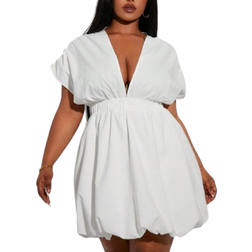 Shein Plus Graduation Prom Party Bubble Short Sleeve Dress