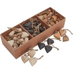 Hill Interiors Wooden Heart Hanging Pack of 90 Christmas Tree Ornament