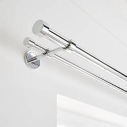 Dunelm Trinity Double Layer Extendable Metal Eyelet Curtain Pole - Chrome