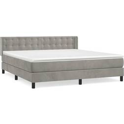 vidaXL Boxspring Met Matras Fluweel Donkerblauw 180x200 cm