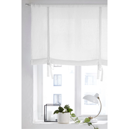 Ellos Roll Up Gardin I Vasket Lin Candice Hvit 100x80cm