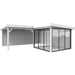 Palmako Carport Pavillon Connect Lenna 24.9 m2 Set 412 Slide Weiß Lackiert (Gebäudefläche )