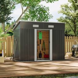 Garden Sanctuary 8 x 4ft Charcoal Black Compact Metal Storage Tool Shed (Building Area )