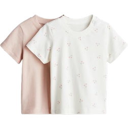 H&M Cotton T-shirt 2-pack - Light Pink/Cherries (1088053017)