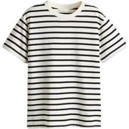 H&M Cotton T-shirt - Cream/Striped