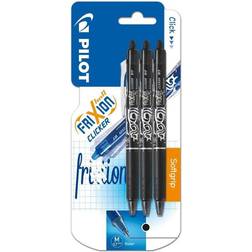 Pilot Frixion Clicker Black Set 0.7mm 3-pack