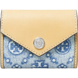 Tory Burch T Monogram Denim Small Envelope Wallet - Seltzer