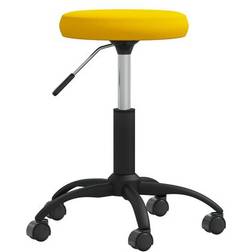 vidaXL Spisebordsstol Fløjl Sennepsgul Køkkenstol 54cm