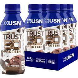 USN Trust 50 Pre-mixed Drink Protein Shake Bottles 6 x 500 ml Chocolate