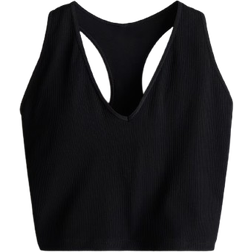 H&M Seamless Medium Support Sports Bra with DryMove™ - Black