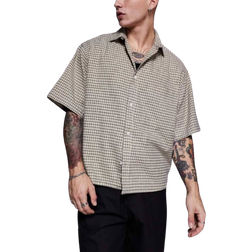 ASOS Boxy Oversized Shirt - Beige Check