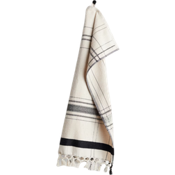 H&M Handduk Med Tofsar 50x70 Gästhandduk Beige, Svart (70x50cm)