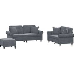 vidaXL 3-Delige Loungeset Met Kussens Fluweel