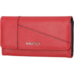 Nautica Money Manager RFID Women’s Wallet Clutch Organizer Fuego Red Buff