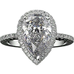 Shein pc Brides Fashionable Full Rhinestone Creative Water Drop Shaped Cubic Zirconia Wedding Ring Womens Wedding Jewelry Royal