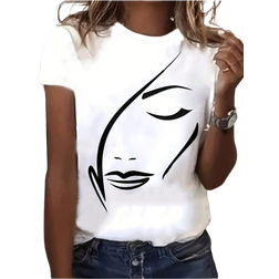 Shein Figure Graphic Round Neck Tee