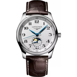 Longines Swiss Automatic Master Brown Leather 40mm Silver